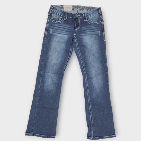 Petrol Denim - Petrol Jeans Women's 32x31 Dark Wash Bootcut Brenda Embroidered Pockets Low-Rise